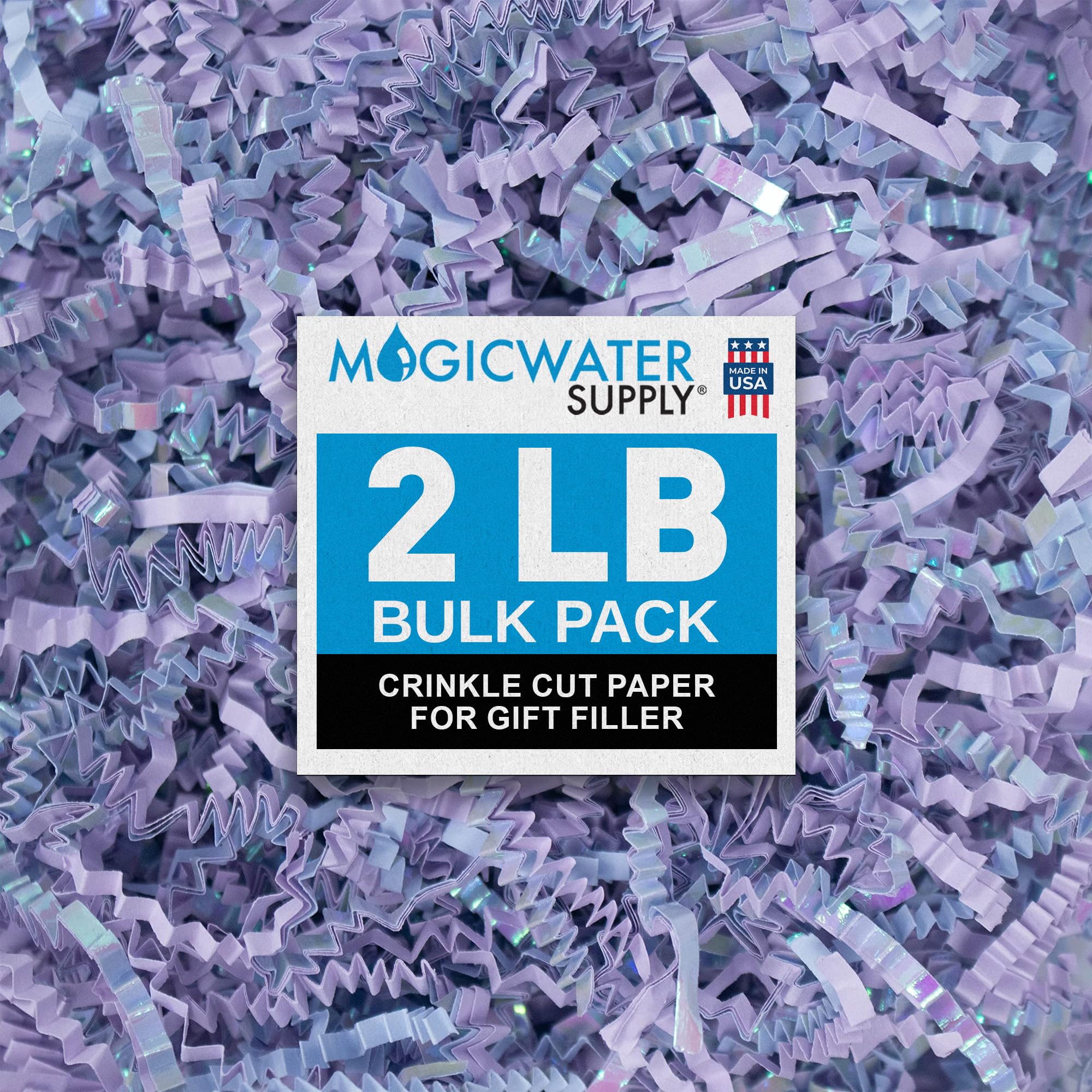 MagicWater Crinkle Cut Paper for Gift Baskets - 2LB - Diamond Lavender - Perfect for Shredded Paper Filler, Basket Filler, Gift Boxes, Bridesmaid Gifts, Halloween Stuffers & More – For All Occasions Image MagicWater Crinkle Cut Paper for Gift Baskets - 2LB - Diamond Lavender - Perfect for Shredded Paper Filler, Basket Filler, Gift Boxes, Bridesmaid Gifts, Halloween Stuffers & More – For All Occasions Image