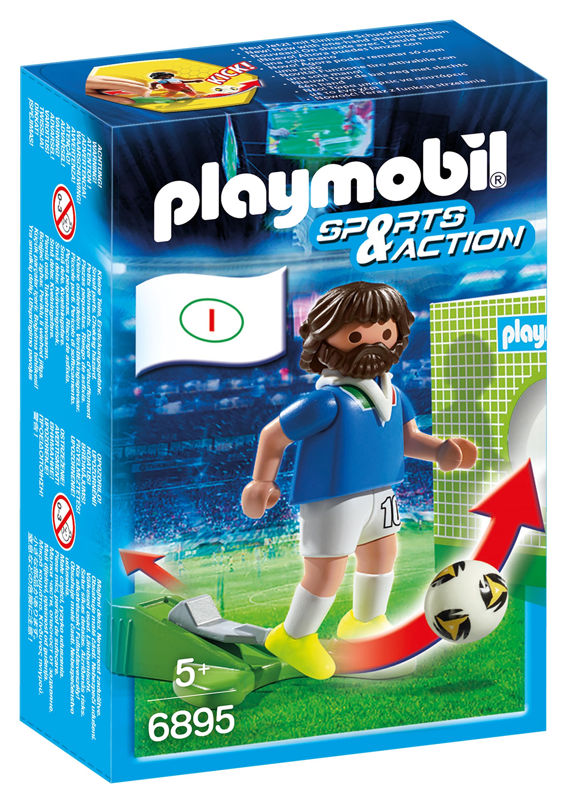 Playmobil 6895 Football Player Italy, Fun Imaginative Role-Play, PlaySets Suitable for Children Ages 4+