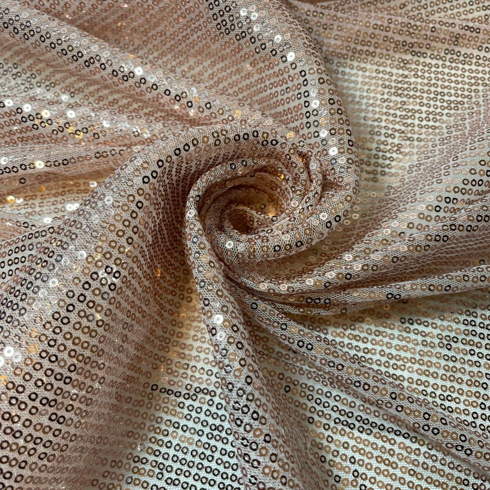 Sparkly Sequin Shiny Bling Decorations Dress Craft Fabric Material 58" Net with - 130cm Wide Sold As 1 Meter Pre - Cut Lengths (Available in 21 Colours) (White Pink Sequin)