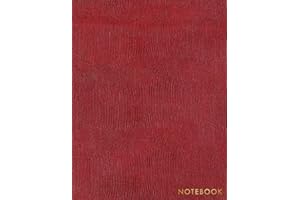 Notebook: Deep Red Snake Skin Style - Embossed Gold Style Lettering - Softcover | 150 College-ruled Pages | 8.5 x 11 size (Leather Style Collection - Journal, Notebook, Diary, Composition Book)