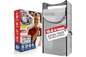 THERMAL ARMOR Premium Energy Saving Attic Stairway Cover – Extra Thick Double Bubble Insulation Tent for Pull-Down Door, Fits 54" x 25" x 11" - Universal Size