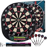 Turnart Electronic Dart Board for 16 Players LED Display | Dart Board Electronic Scoreboard 6 Darts Plastic Tips 50 Soft Tips Power Adapter Throw Line