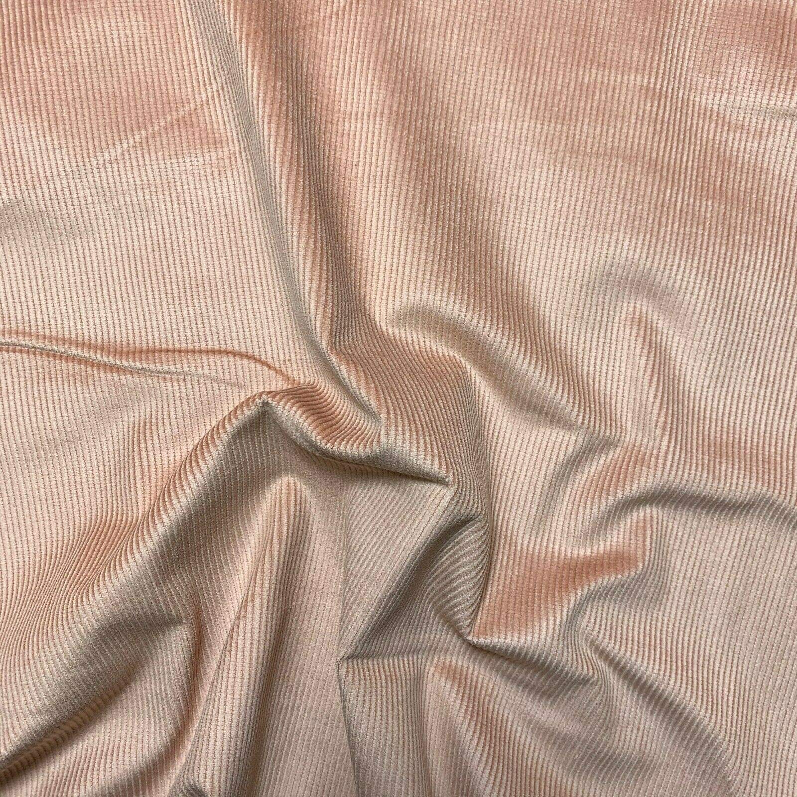 Italian 100% Cotton Cord Woven Velvet Corduroy Fabric Upholstery Dressmaking 58" Wide (Tea Pink)