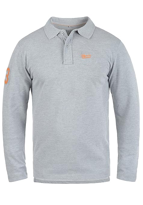 Blend Dahoud Herren Longsleeve Poloshirt Langarmshirt Shirt Mit Polokragen Polohemd Aus 100% Baumwolle