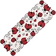 ALPHA Living HOME-Handmade Beaded Table Runner – 13x36” Elegant Glass Beads & Polyester | Decorative Farmhouse & Holiday Table Décor Luxury Dining Table Runner for Weddings & Occasions – Garnet Black