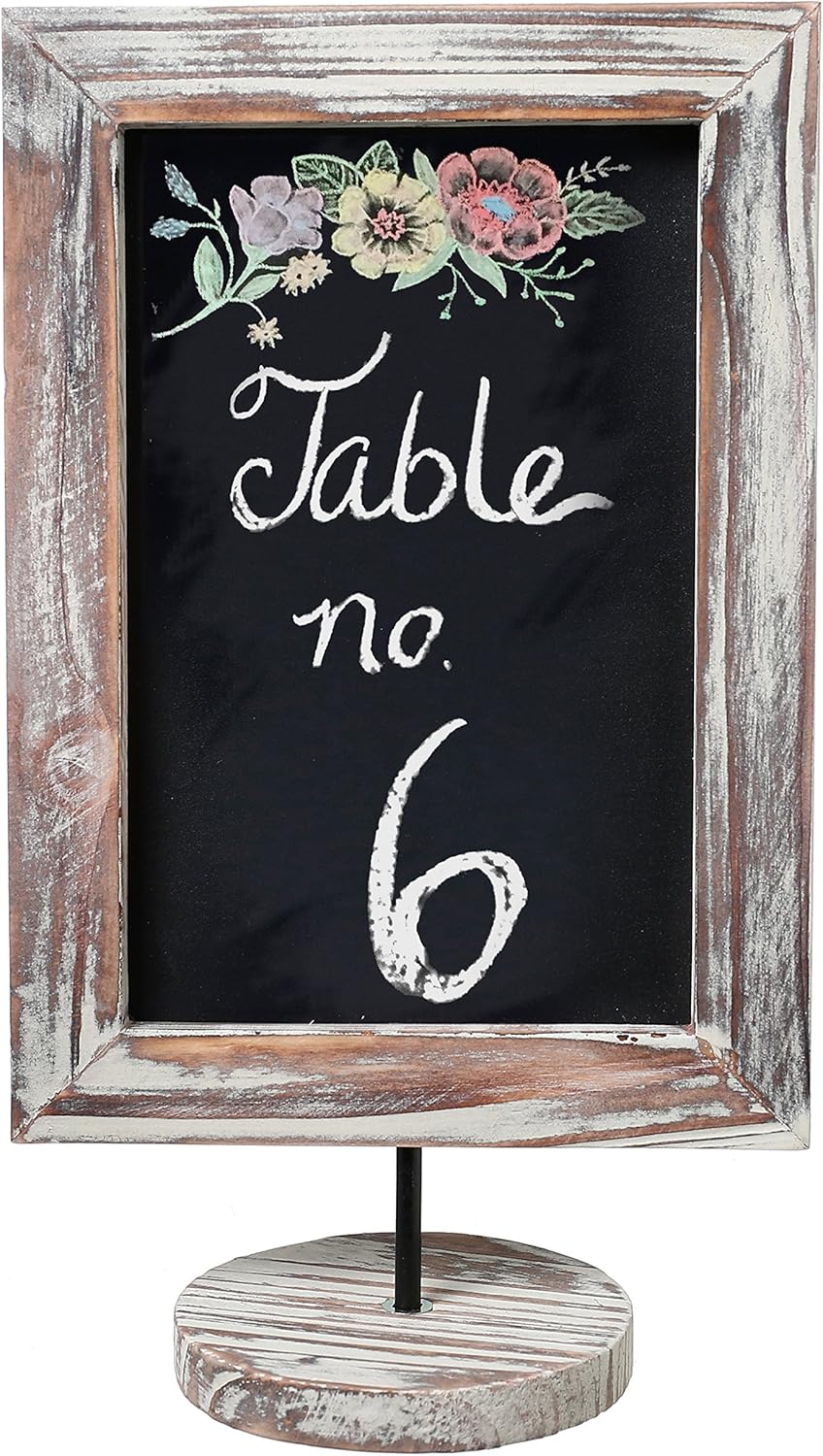 MyGift 12-Inch Rustic Torched Wood Framed Tabletop/Countertop Family Memo & Message Chalkboard, Set of 2: Kitchen & Dining