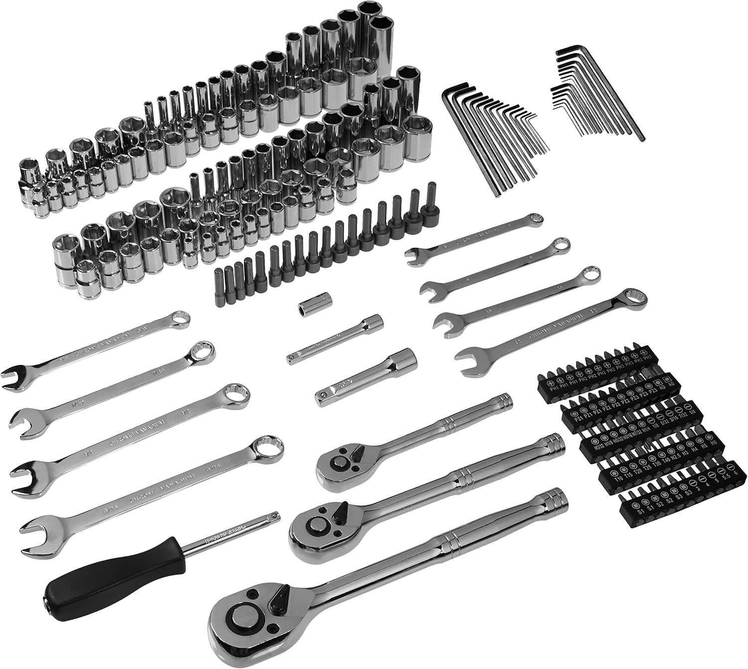 Amazon Basics Socket Set (201 Piece), Black, Silver - Image 3