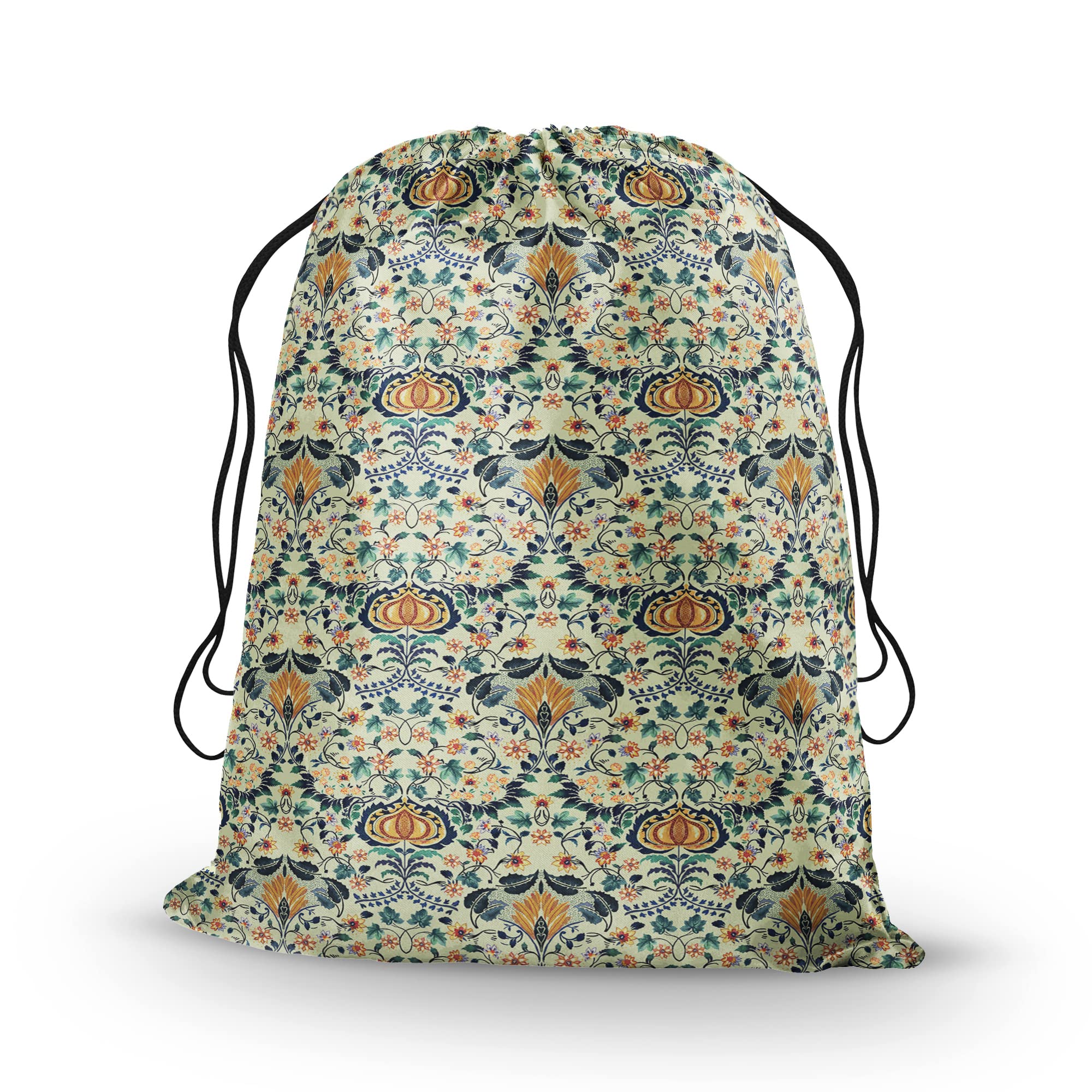 Obal William Morris Laundry Bag Foldable Designer Storage Bags With Drawstring Heavy Duty Clothes Washing Bags For Home Dorm Travel, Extra Large Little Chintz 30" x 35"