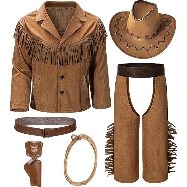 Kids Cowboy Costume Set - Brown Western Outfit For Boys With Vest, Hat & Bandana For Halloween & Dress-Up - View #11