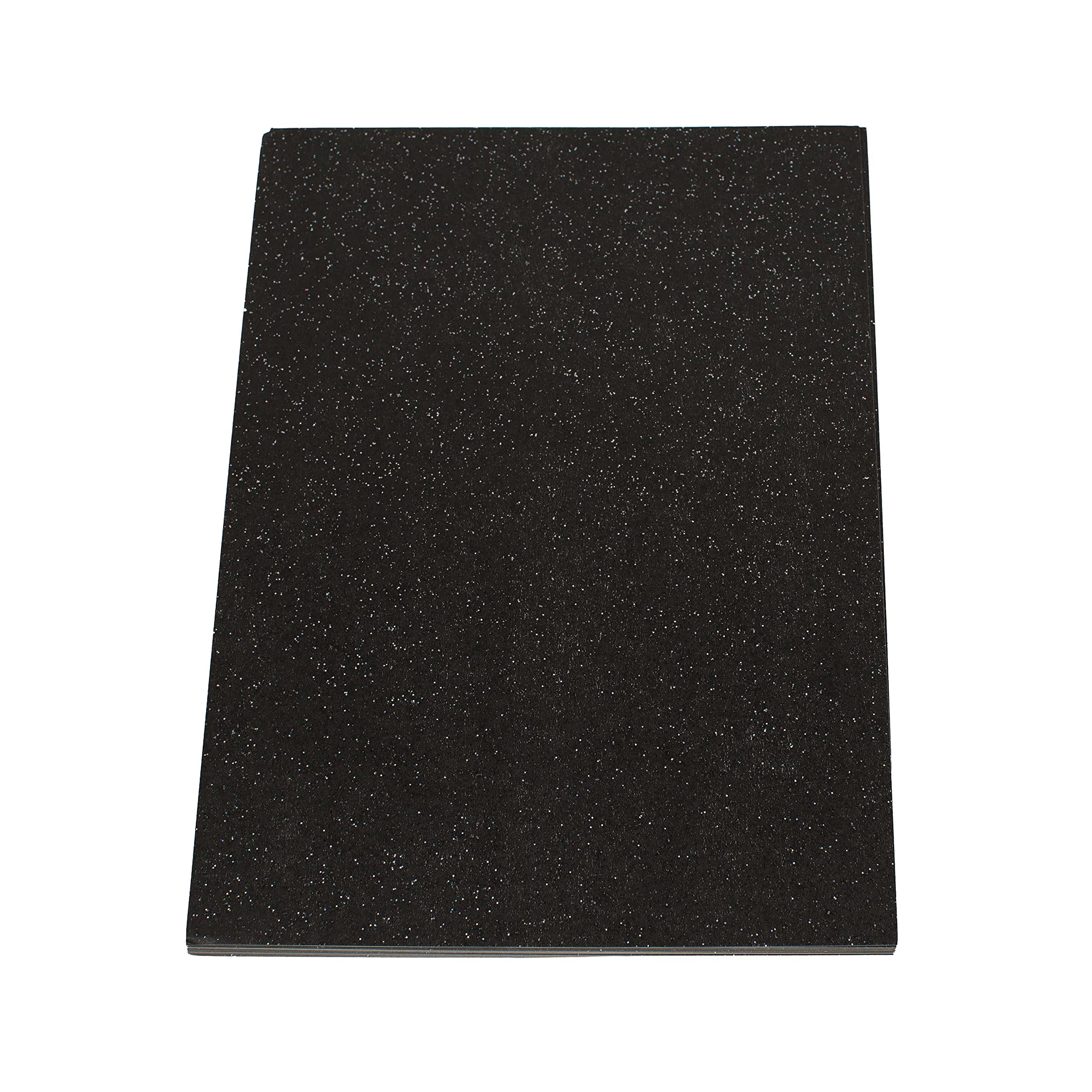 House of Card & Paper Black Glitter Card A4 240gsm (Pack of 20 Sheets) HCP537