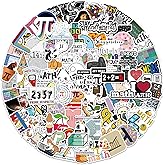 100Pcs Math Stickers, Funny Math Cartoon Stickers Gifts for Student Vinyl Waterproof Stickers for Water Bottle Laptop Luggage Skateboard Snowboard Guitar Gifts for Teens Girls Kids Adult Students