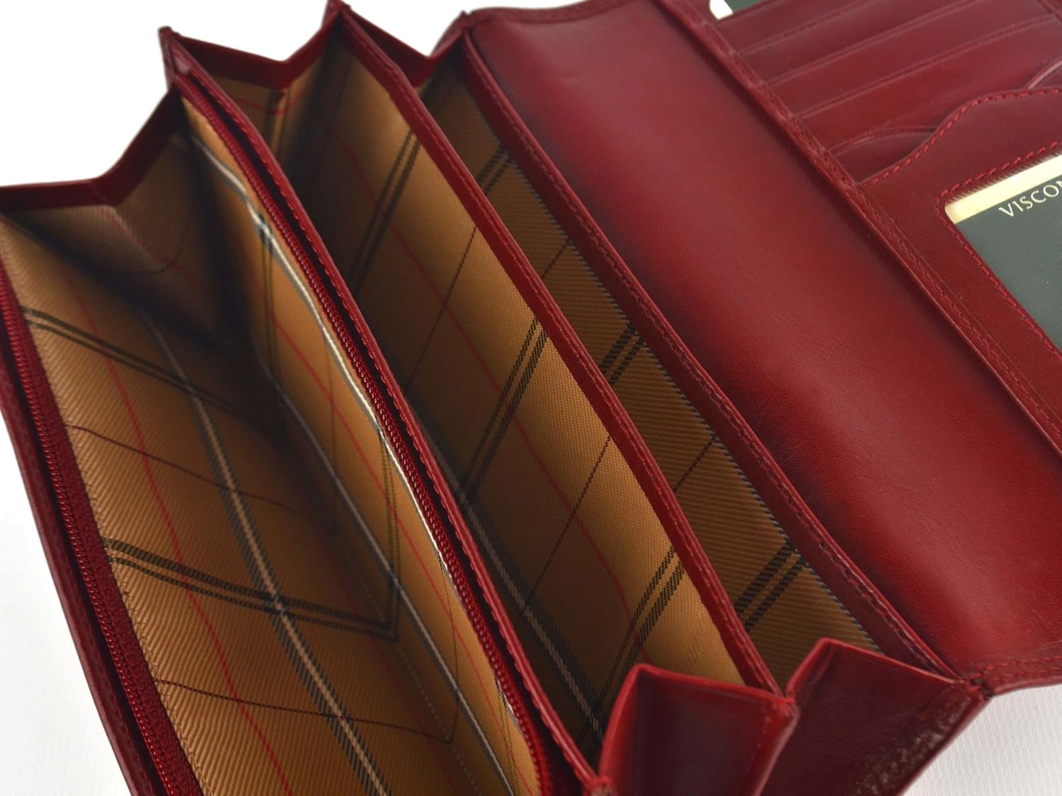 Visconti Quality Ladies Italian Leather Purse/Wallet Monza Collection Gift Boxed (Red) - Image 5
