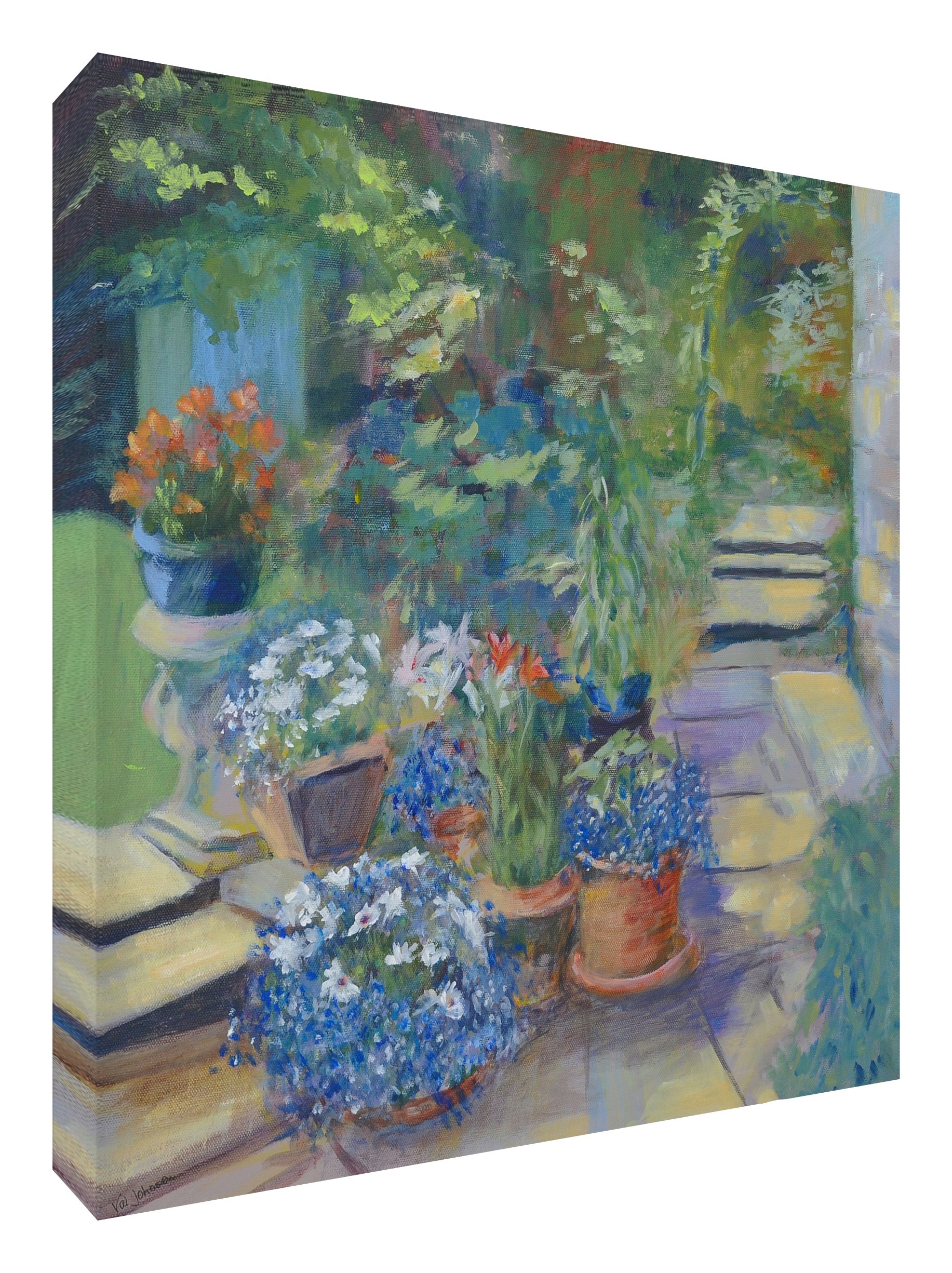 Feel Good Art Artist's Brightly Coloured from Val"51 x 51 cm H x 4 cm Canvas Large