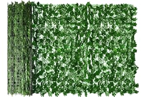 Suninlife Artificial Ivy Privacy Fence Screen 158 x 39 Inch Faux Ivy Fence, Expandable Privacy Wall Screen Ivy Leaves Hedge Fence Panels for Decoration, Garden, Indoor, Outdoor, Backyard