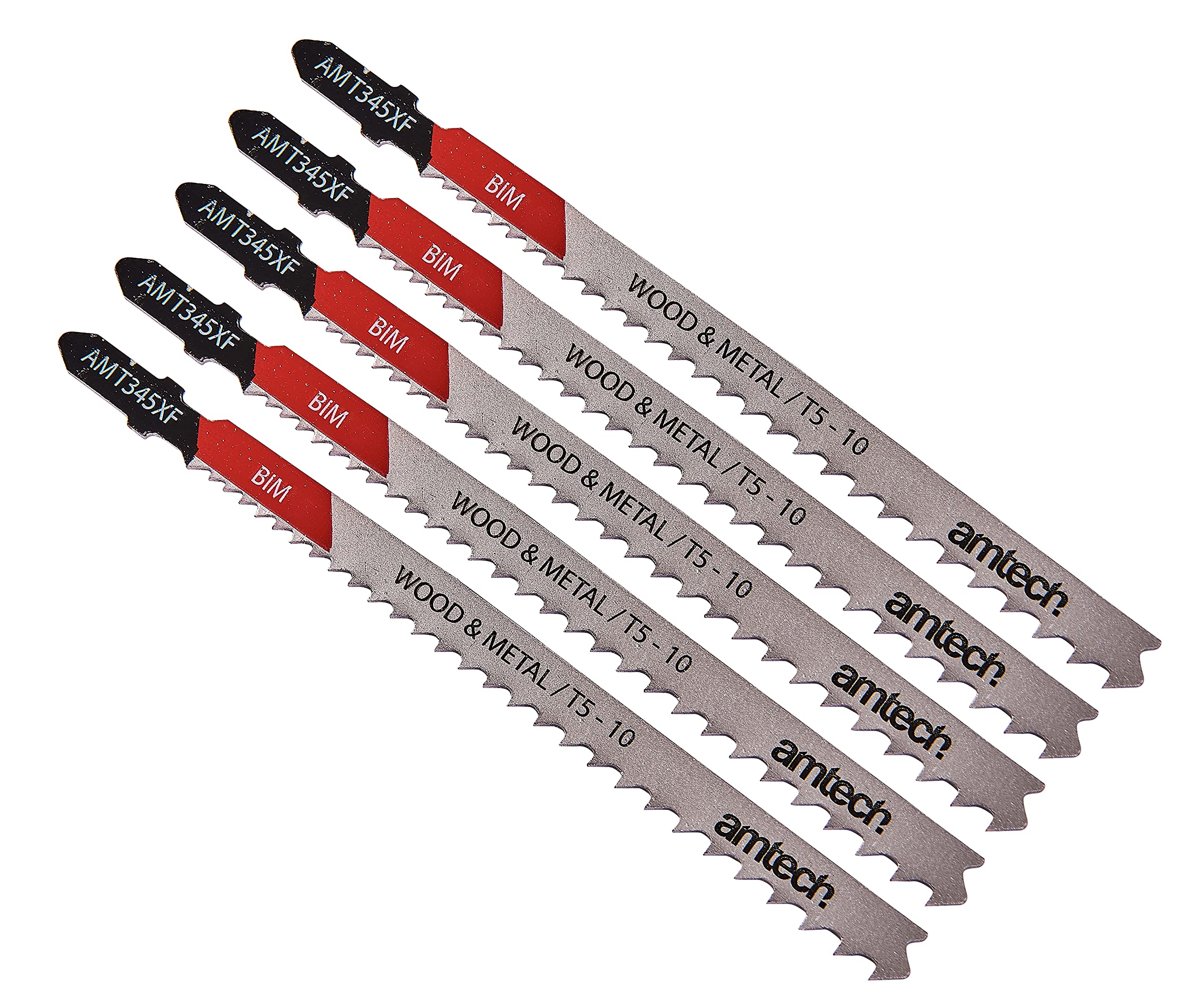 Amtech M1616 5 Piece wood and metal jigsaw blade set (AMT345XF)