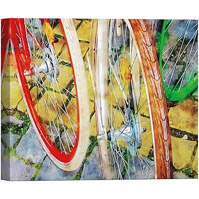 SIGNWIN Canvas Wall Art A Bike with Red...
