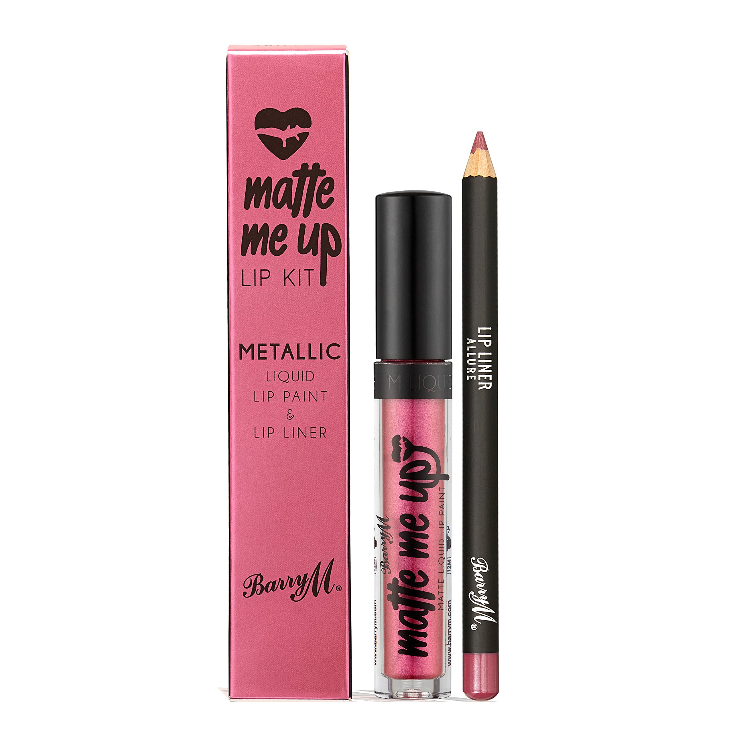 Barry M Cosmetics Metallic Matte Me Up Liquid Lip Kit, Allure