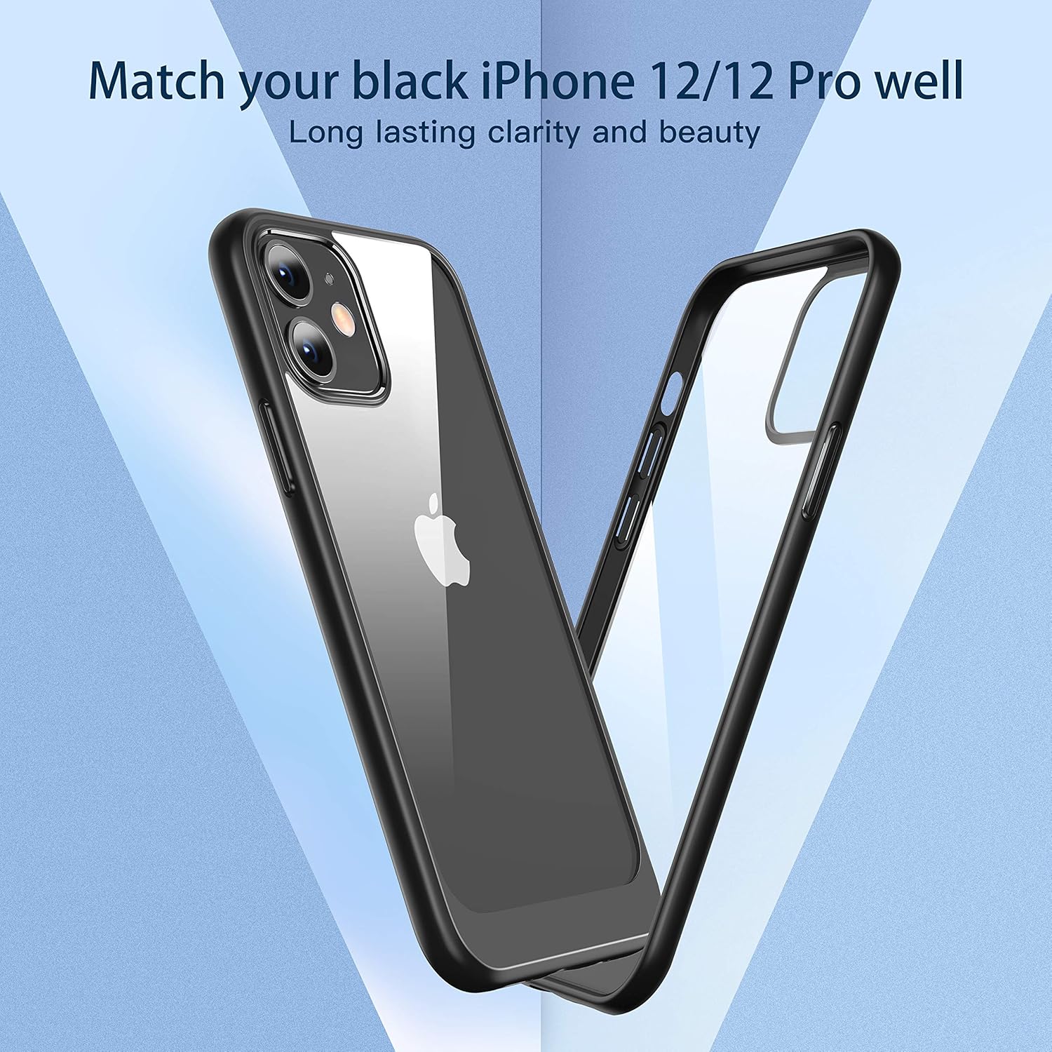 CASEKOO Crystal Clear Designed for iPhone 12 Case, iPhone 12 Pro Case, [Anti-Yellowing] [Military Grade Protection] Protective Phone Case Slim Thin Cover for iPhone 12/12 Pro 5G (6.1'') 2020-Clear