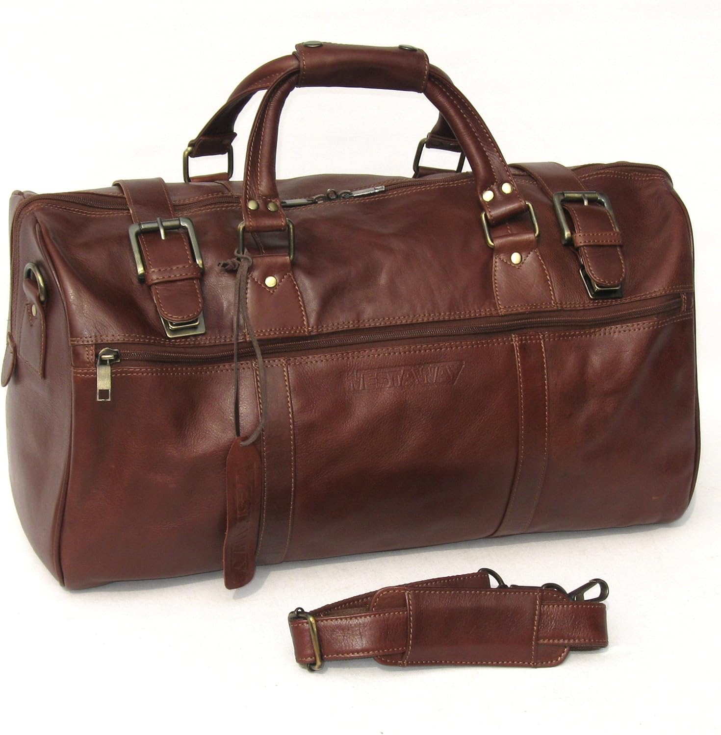 Westaway Leather Travel Cabin Bag Brown Amazon.co.uk Luggage