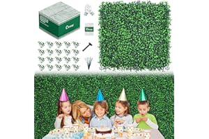 Grooy 10PCS Boxwood Panels, 10"x10" Grass Wall, Grass Backdrop Privacy Screen, Sun Protected Fake Green Wall Decor Outdoor Indoor Garden Backyard Party Décor