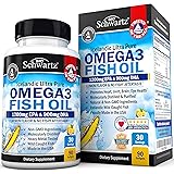 Omega 3 Fish Oil Supplement – Immune & Heart Support Benefits– Promotes Joint, Eyes, Brain & Skin Health - Non GMO…
