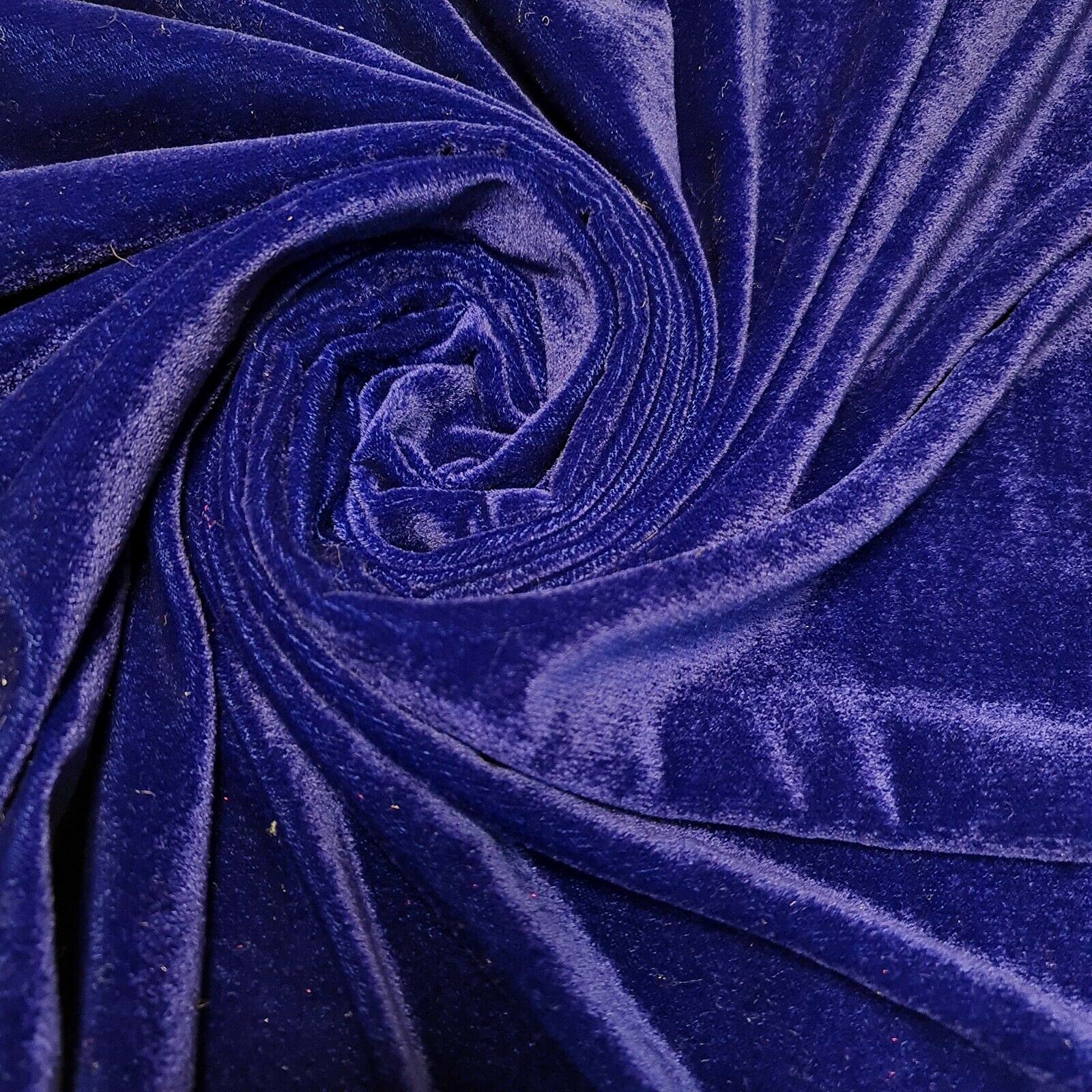 Luxurious Soft Three Crown Micro 5000 Velvet Dress Craft Fabric Material Suitable for Home Decor, Curtains, Upholstery & More 44" - 112 cm Wide Sold As 1 Meter Pre - Cut Lengths (Royal Blue)