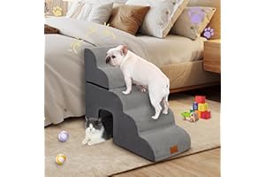 Chilihom 5 Step Dog Steps for Bed 30 Inches Height,Dog Stairs for Small Dogs,Pet Stairs for High Beds,Dog Ramp for Bed,Dog Steps for High Bed,Dog Steps for Couch,Pet Ramps for Small Dogs,Grey