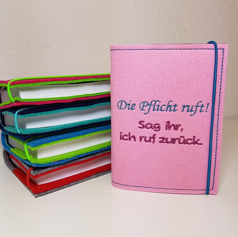 Kalenderhülle A6 aus Filz inkl. Kalender personalisiert Widmung 