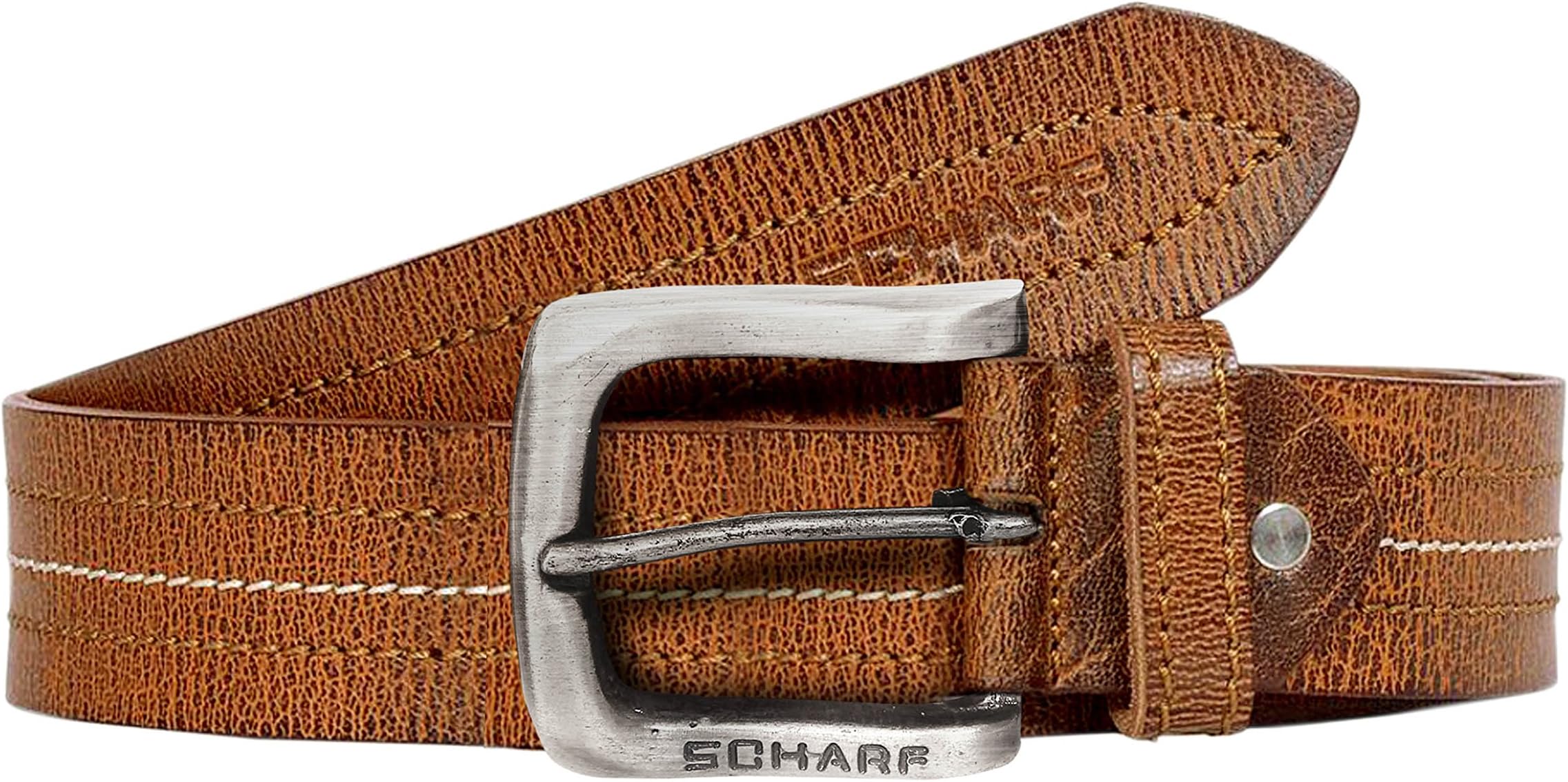 SCHARF Men's Henry Ralph Code Brown Leather Men's Belt BMC56