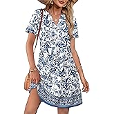 WIHOLL Dresses for Women 2026 Casual Summer V Neck Wedding Guest Dress Short Sleeve Fashion Beach Vacation Clothes