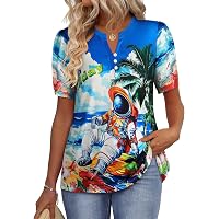 ZXZY Mama Shirt Hawaiian Short Sleeve Blouses Fourth of July