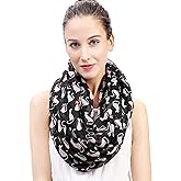 Lina & Lily Cat Print Women's Infinity Scarf Lightweight