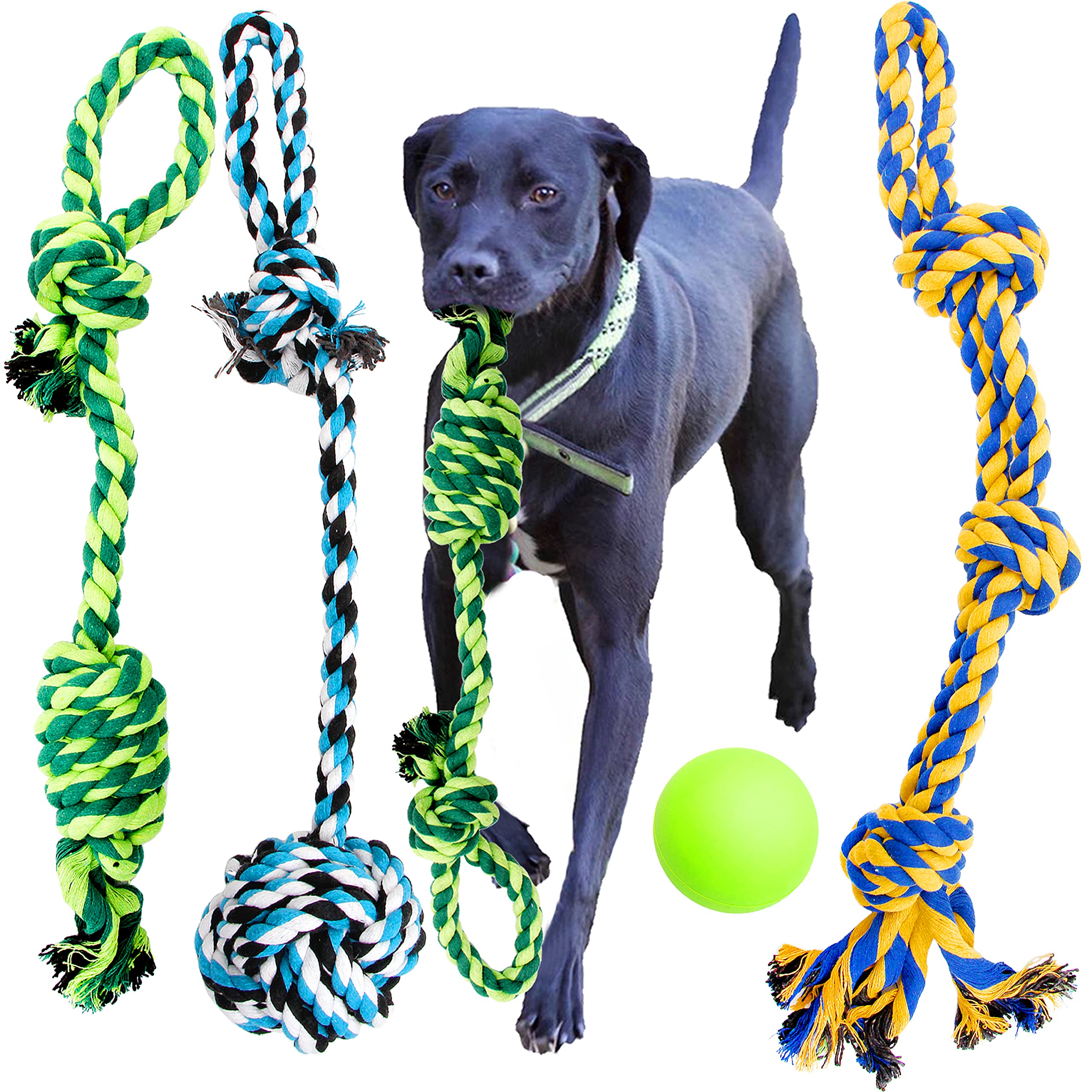 Youngever 4 Pack Dog Rope Toys, Puppy Chew Toys Dog Toys for Medium to Large Dogs