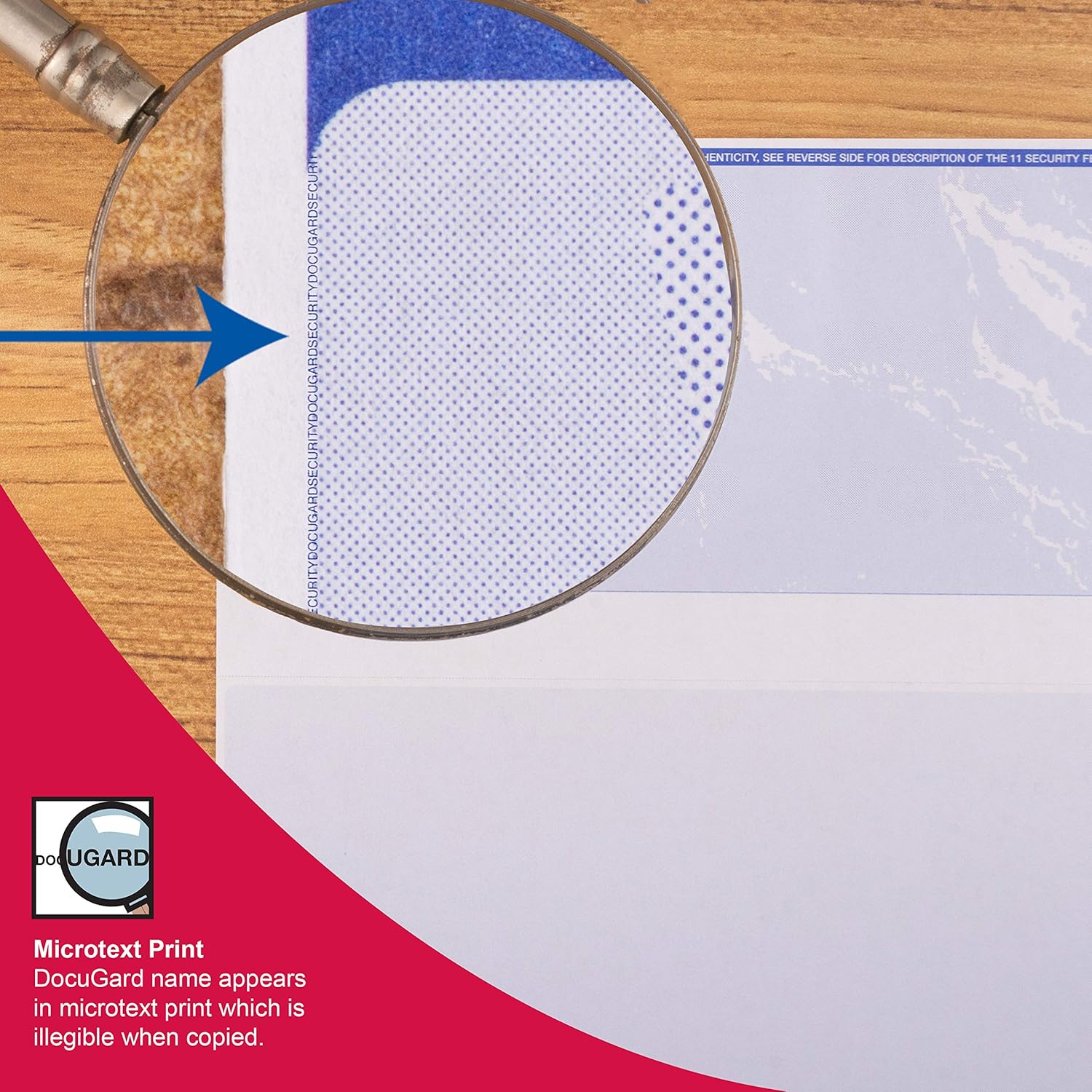 DocuGard Burgundy Marble Bottom Check, 8.5 x 11 Inches, 24 lb, 500 Sheets, 1 Check Per Sheet (04519) : Office Products