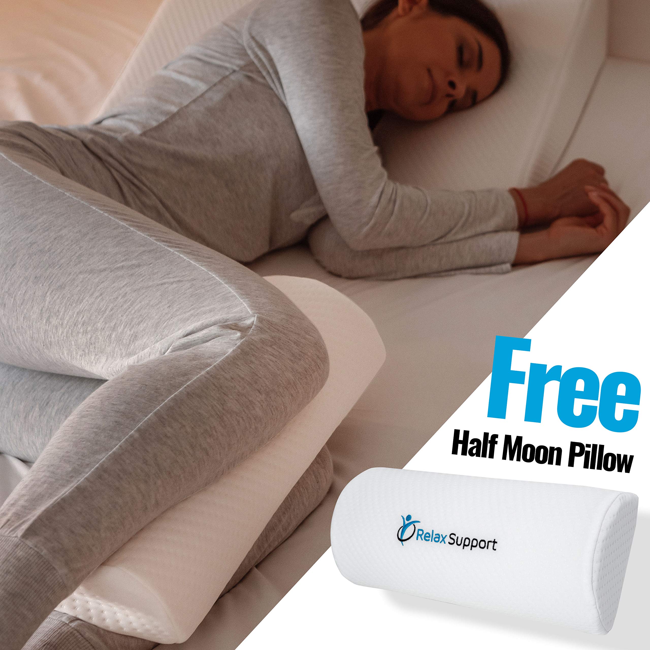 Bed Wedge Pillow for Sleeping- Whole Memory Foam 3-in-1 Technology Elevation Adjustable Wedge Pillow for Sleeping Reflux Reading Snoring – Pregnancy Triangle Pillow Support Body Back Neck Legs…