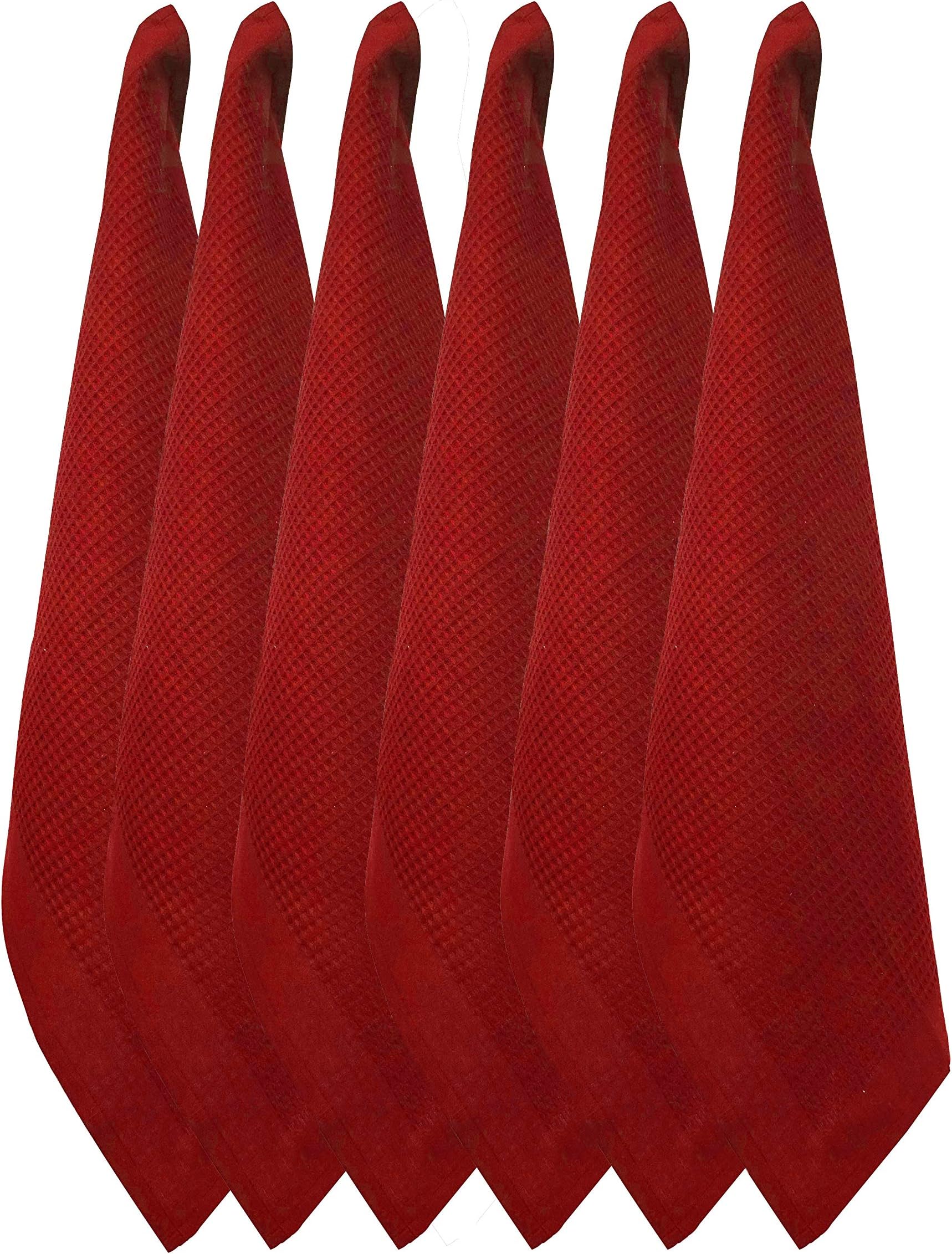 CottonLin Waffle Weave Kitchen Towels (Set of 12) | 100% Cotton | Highly Absorbent, Quick Dry, Ultra Soft | Decorative Towel for Kitchen, Hand, Face, Tea, Dishcloth, Hair (18"x28" - White)