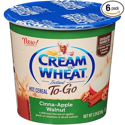 Amazon Com Cream Of Wheat Hot Cereal To Go Cinna Apple Walnut 2 29 Ounce Pack Of 6