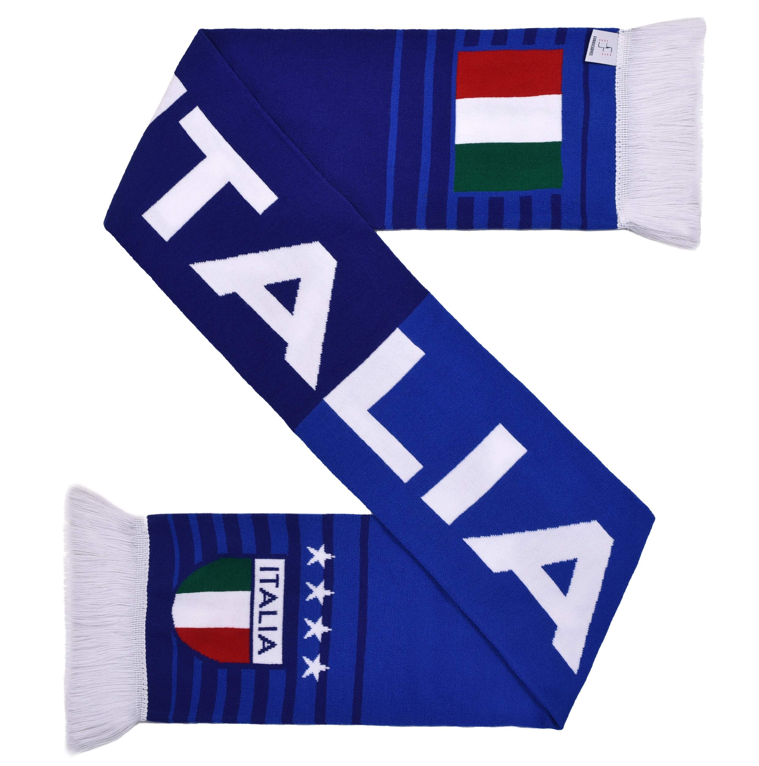 Euroscarves Italy ltalia Soccer High-Definition HD Knit Scarf (Blue)