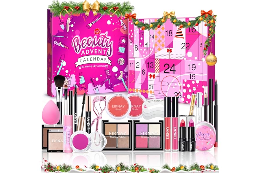 Makeup Advent Calendar 2025, 24 Days Christmas Gift Makeup Sets For Women Teen Girl, 2025 Xmas Countdown Calendar Cosmetics Holiday Surprise Make Up Gift Kits for Women Full Kit
