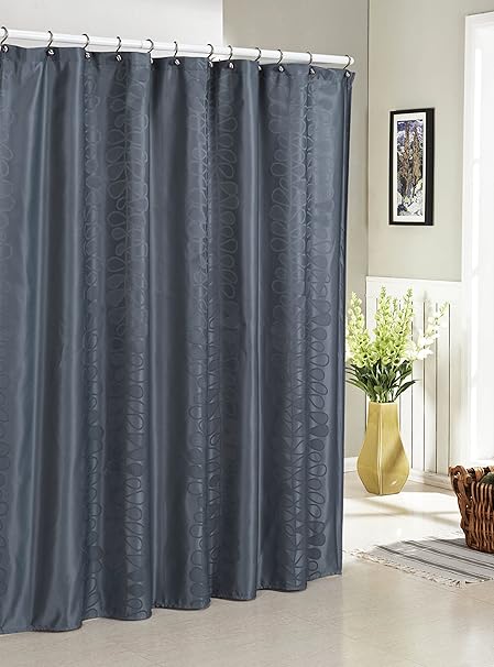 Slate Blue Jacquard Fabric Shower Curtain Vertical Accent Amazon