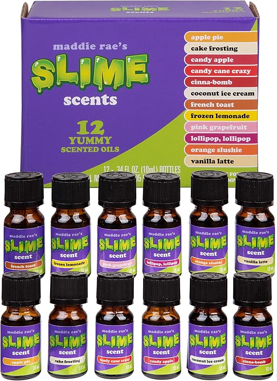 Maddie Rae's Slime Yummy Scented Oils (12 Pack) 10ml Includes Natural
