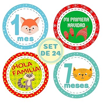 Amazon Com Spanish Baby Milestone Stickers Gender Neutral Baby Monthly Stickers For Baby Shower Baby Stickers De Meses Para Bebe En Espanol Baby