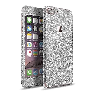 LAMINGO iPhone 8 Plus iPhone 7 Plus Glitzerfolie Skin Diamond Sticker Klebefolie in silber