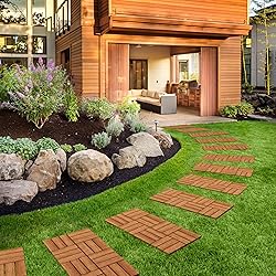 Yaheetech 108pcs Hardwood Interlocking Patio Deck