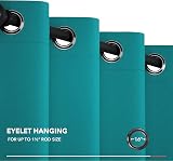 Deconovo Eyelet Blackout Curtain 100 x 95 In Turquoise 1 Panel Thermal Insulated view 8