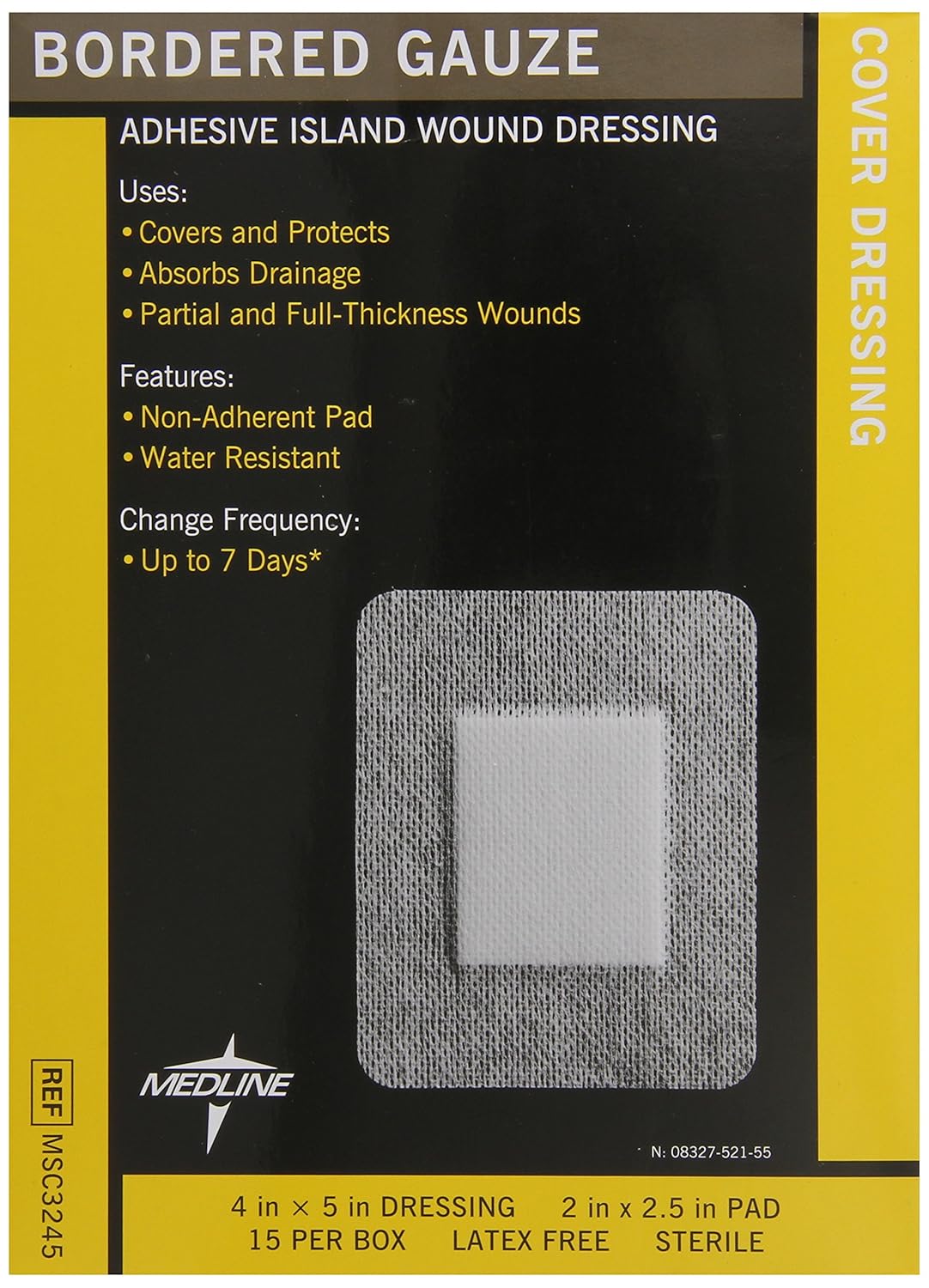 Sterile Bordered Gauze, 4" x 4" (Pack of 15): Industrial & Scientific