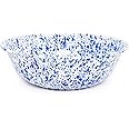 Crow Canyon Home Enamelware Medium Basin, 8 quart, Blue/White Splatter (Single)