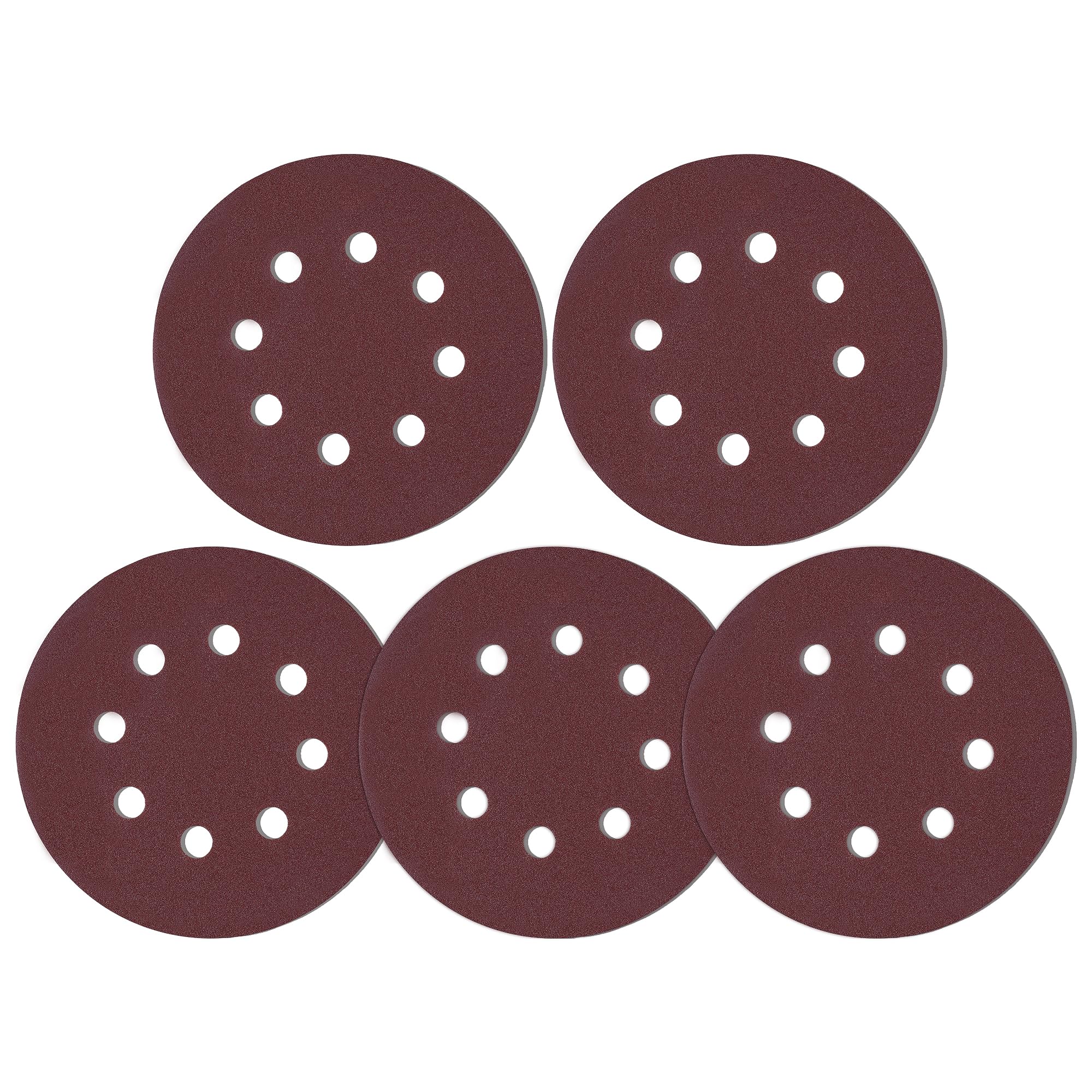 MIDO Professioanl Abrasive 125 mm Sanding Discs 110 PCS Sandpaper 5 Inch 8 Hole Sanding Pads 240 Grit Sanding Disc Hook and Loop Round Orbital Sander Pads for Sanding — image 1