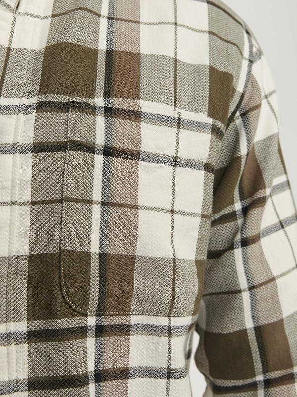 JACK&JONES JPRBLUBROOK Camisa de Estrutura de Quadros L/S SN, Olive Night, S de Homens