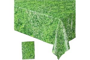 Blue Orchards Grass Table Covers (Pack of 1) - 54"x108" XL - Jungle Party Supplies, Woodland Birthday Party, Safari Table Covers, Jungle Tablecover, Dinosaur Party, Grass Tablecloth, Baby Shower